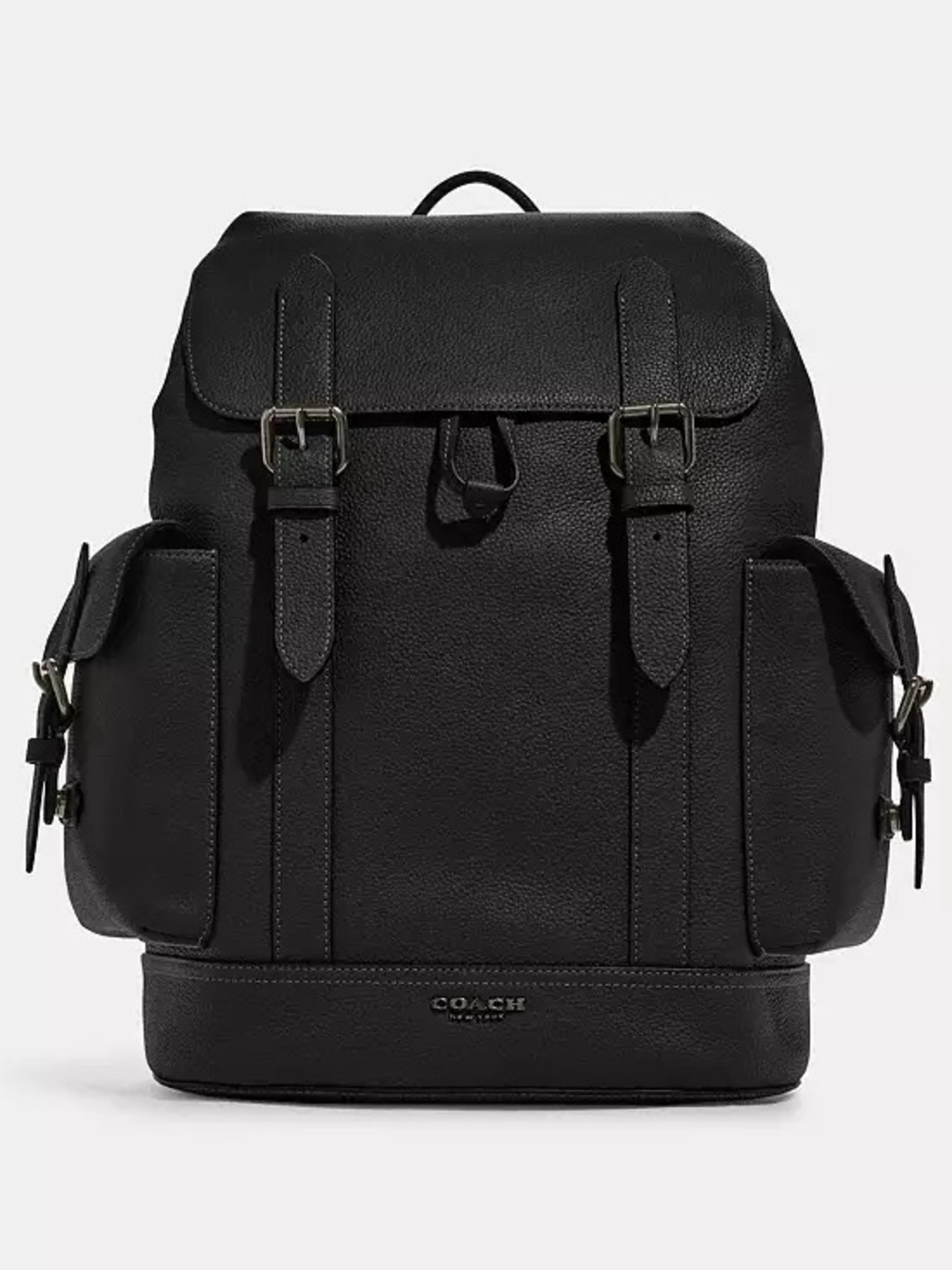 Coach Hudson Backpack CB837 Black Pebble Leather Bucket Drawstring Mens Commute